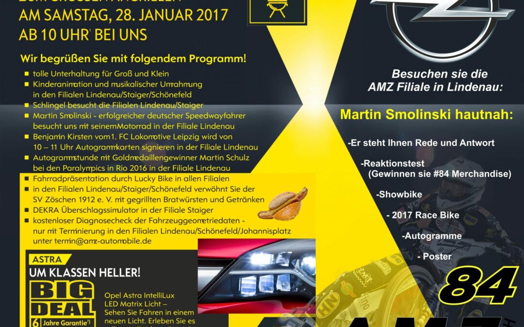 Wer besucht Martin am Samstag in Leipzig bei OPEL AMZ?